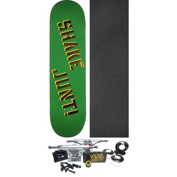 Shake Junt OG Gold Green Skateboard Deck - 8.38" x 32" - Complete Skateboard Bundle